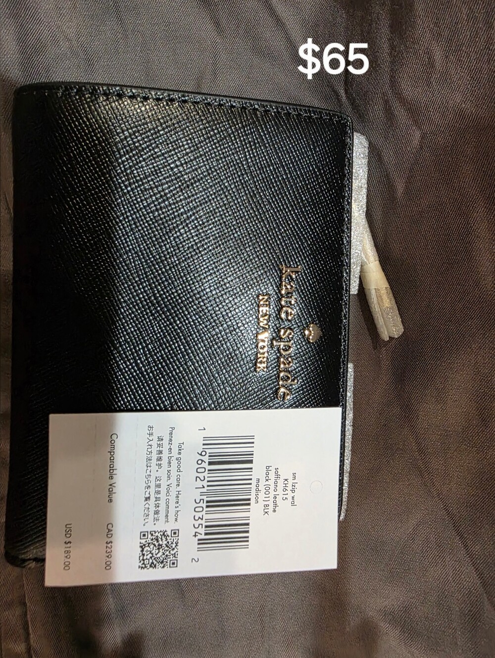 Kate Spade Madison Small Leather Saffiano Zip Wallet